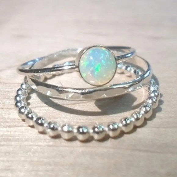 3pcs Boho Moonstar Rings Zinc Alloy Stackable Set Silver NEW - Picture 1 of 4